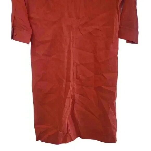 Elie Tahari Women's Dark Coral Linen/Viscose/Spandex Sheath Dress - Picture 7 of 10